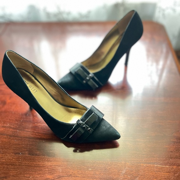 Nine West Francess Black Leather Heels, Sz 6.5 - Picture 11 of 11